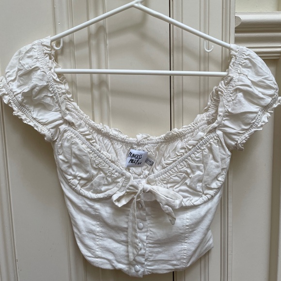 Princess Polly white Elouise crop top US 4 - Picture 2 of 12